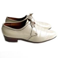 Schuhe Herrenschuhe BALLY 40.5 Schnürer hell VINTAGE 1950s