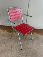 Gartenstuhl stol_Holzlatten rot_Gestell feuerverzinkt