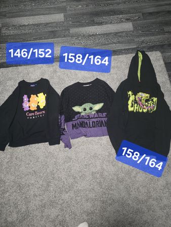 3x Pulli/Hoodie Gr. 146/152&158/164 Care Bears, Star Wars