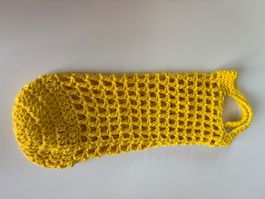 Handgehäkelter Flaschen-Geschenkbeutel