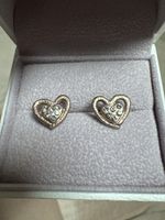 Herz Ohrstecker Roségold mit Zirkonia Steinchen