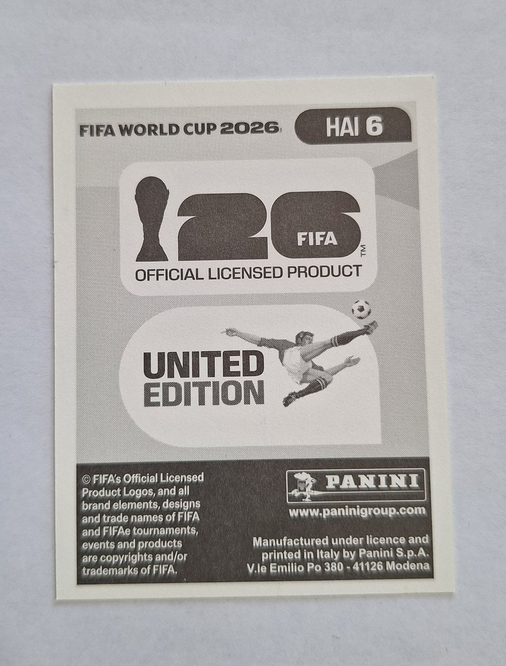 Panini Sammelbilder & Trading cards: Panini Ricardo Adé HAI 6 – Neu (gemäss Beschreibung) aus Romanens von Crocette 1