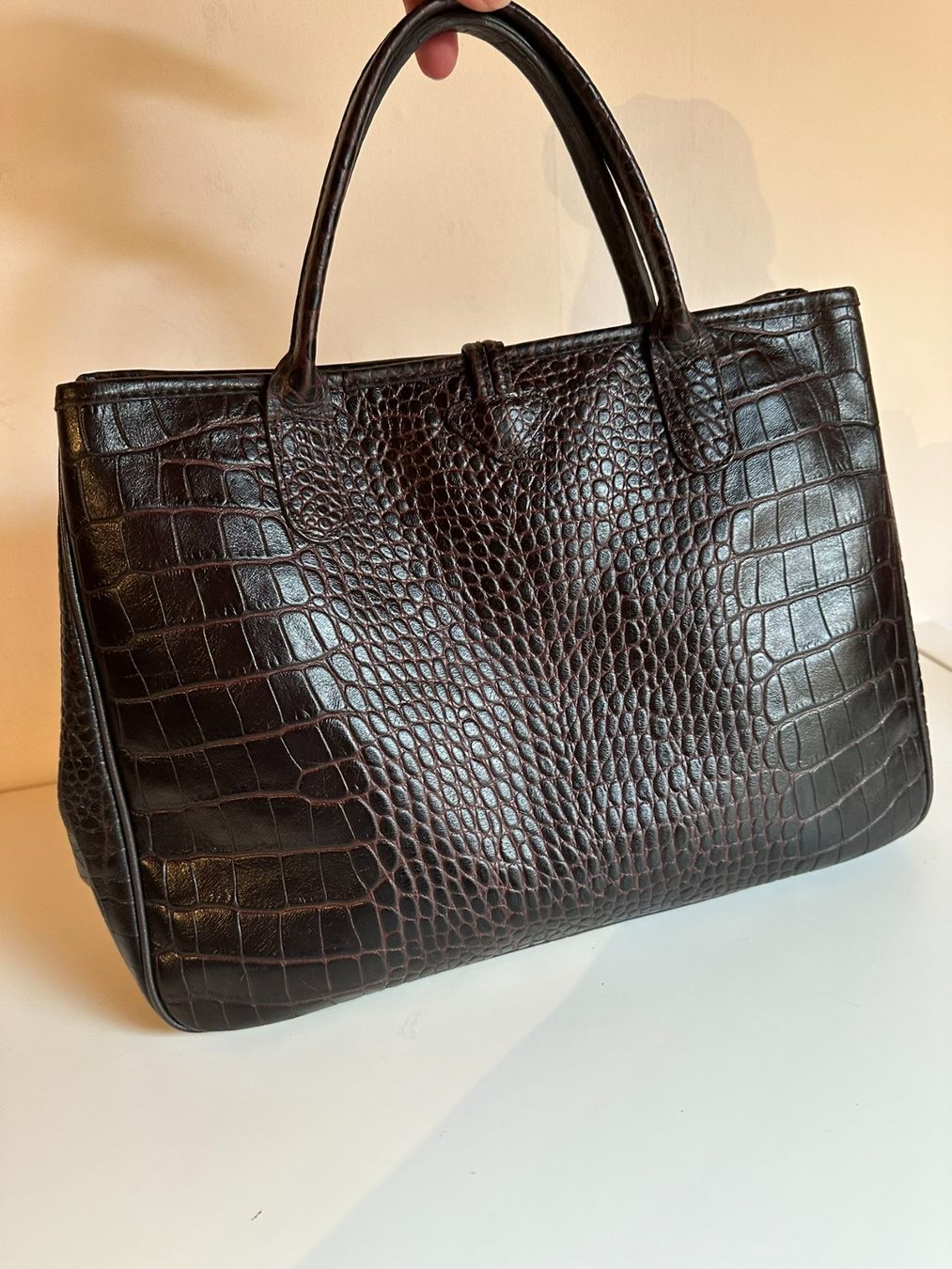 Longchamp Sacs femmes: Sac Longchamp Roseau - Cuir Croco marron. – D'occasion à Bernex par euma1976 1