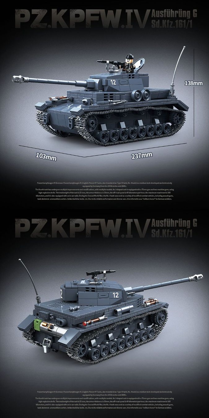 BlueBrixx Jeux de construction: Panzerkampfwagen IV 985PCS – Neuf (Voir description) à Diessenhofen par ren_sb8w 4
