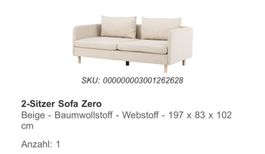 Sofa 2 Sitzer Baumwolle beige