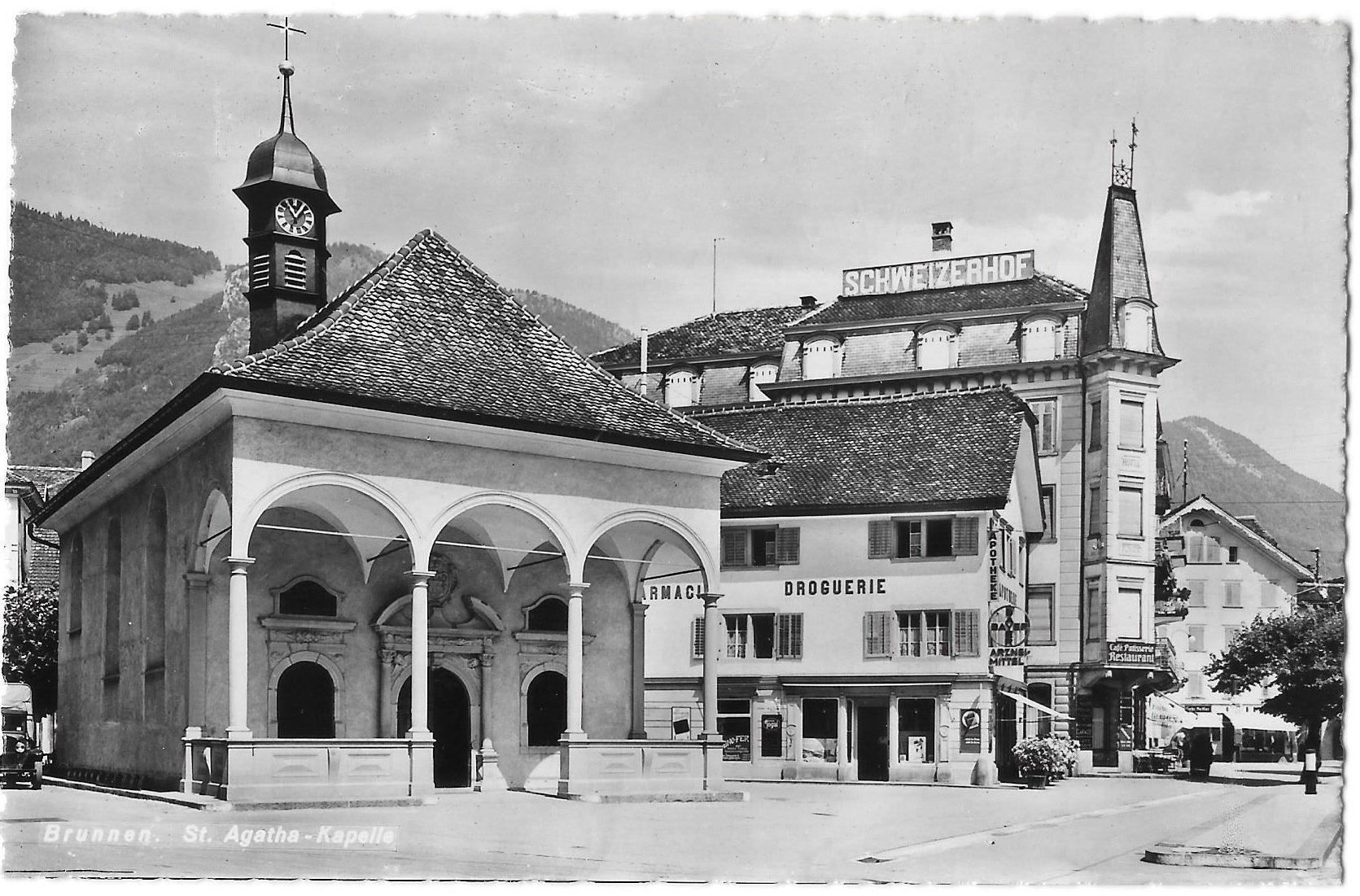 Cartoline postali: Brunnen St. Agatha-Kapelle Schweizerhof – Usato da Olten venduto da clotaldi