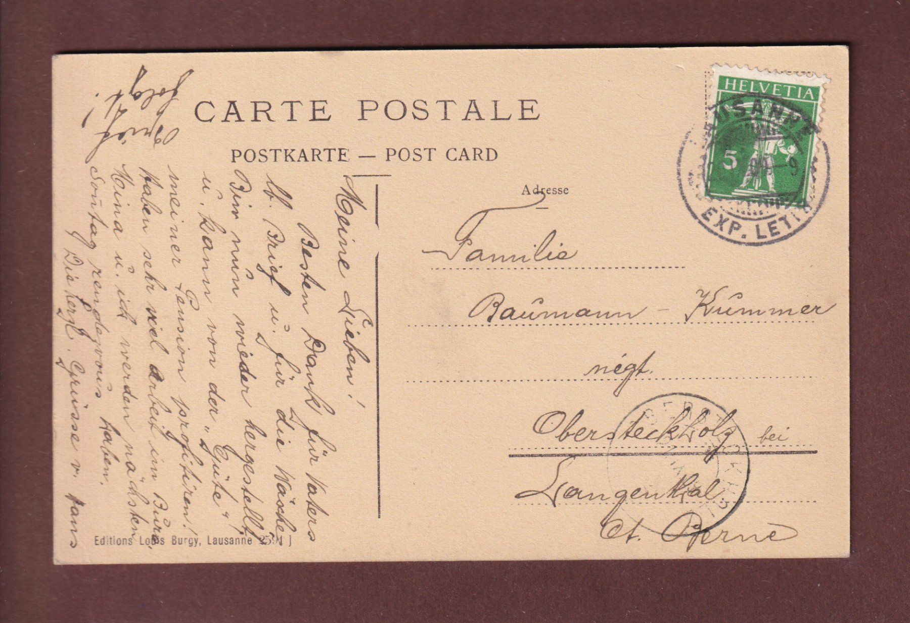 Ansichtskarten: LAUSANNE - Pont Chauderon - 1909 – Gebraucht aus Pully von nicecards 1