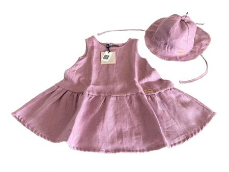 Purepure Leinenkleid & -hut, 2-3 Jahre, NEU