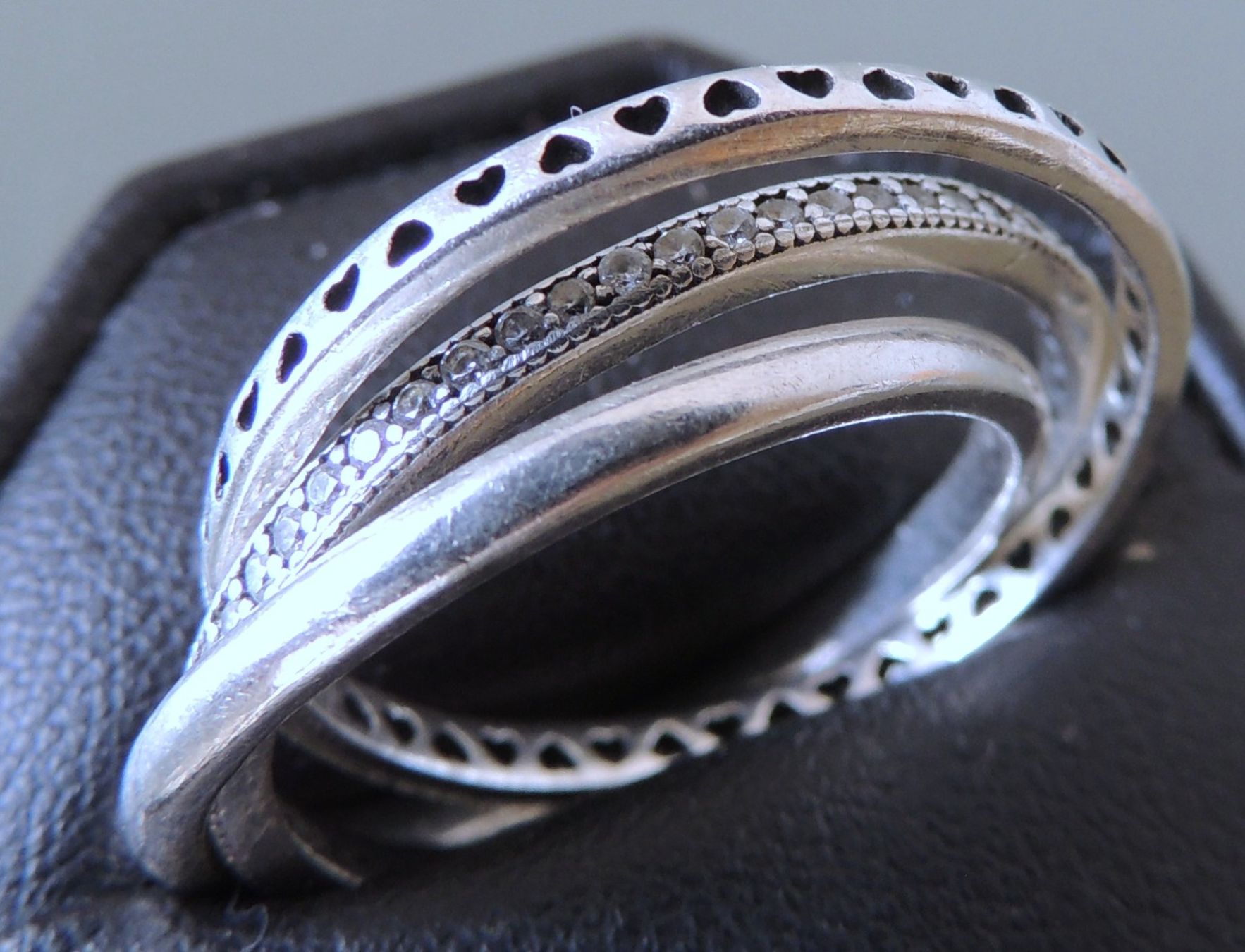 Anelli: Silber 925 Triple Fingerring Gr. 59 – Usato da Waldenburg venduto da schaller707 1