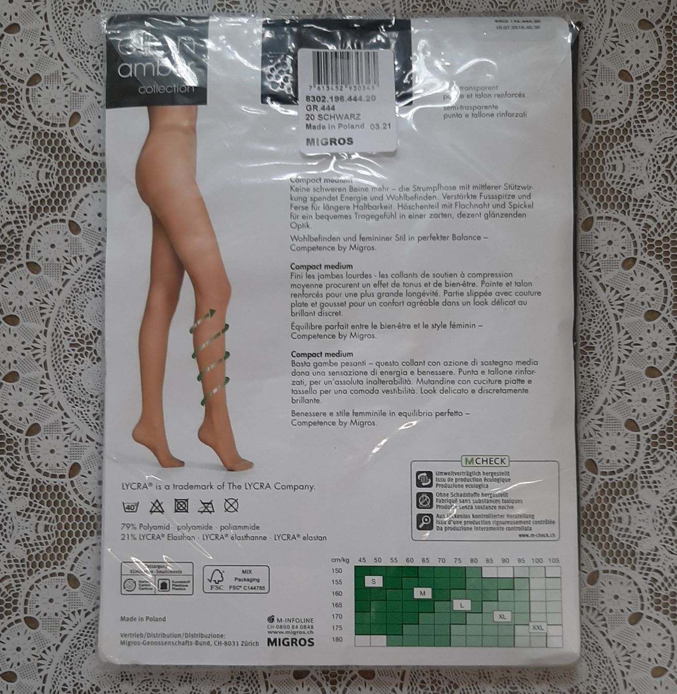 Ellen Amber Calze & Collant: Ellen Amber Compact Medium Strumpfhose 40den Gr.XL Schwarz – Nuovo e nell'imballaggio originale da Amriswil venduto da Celini3 1