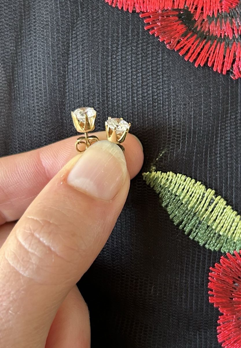 Orecchini pendenti & Orecchini a lobo: Ohrstecker Gold 750 mit Diamant Simulant – Usato da Birsfelden venduto da Exclusivity 8