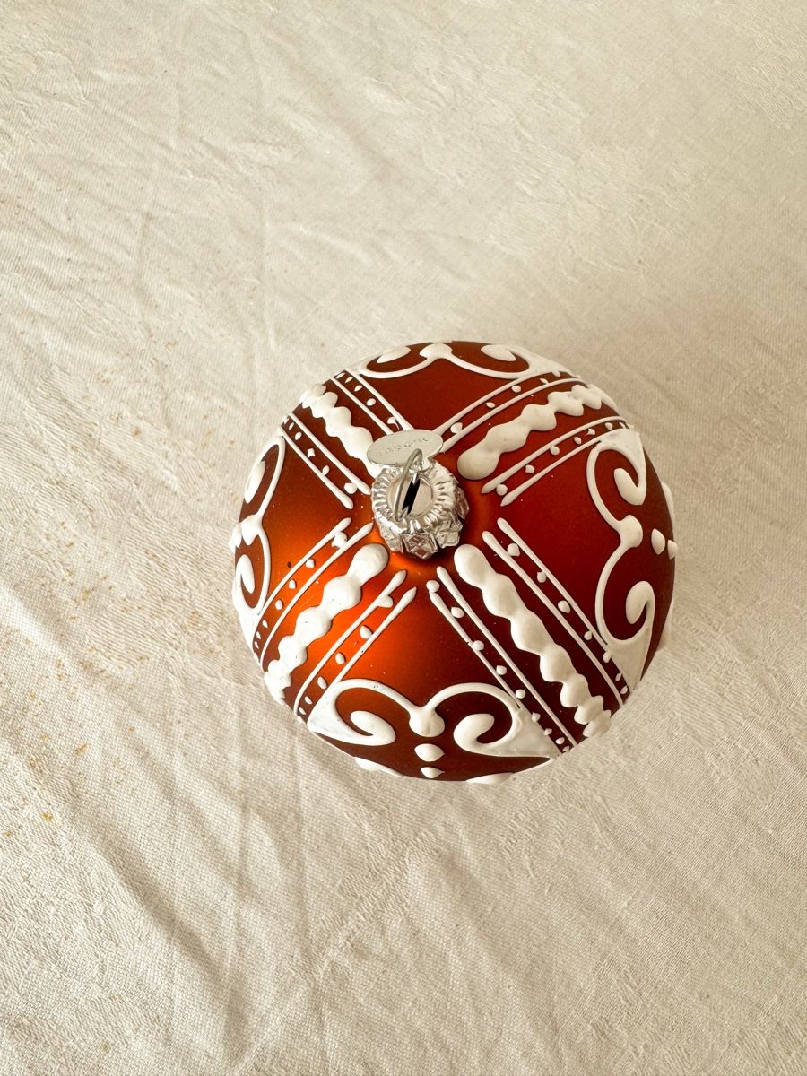 Alle Dekorationen: Wunderschöne, vintage Weihnachtskugel mit Dekor, 8cm – Gebraucht aus Galmiz von Wichtel25 3