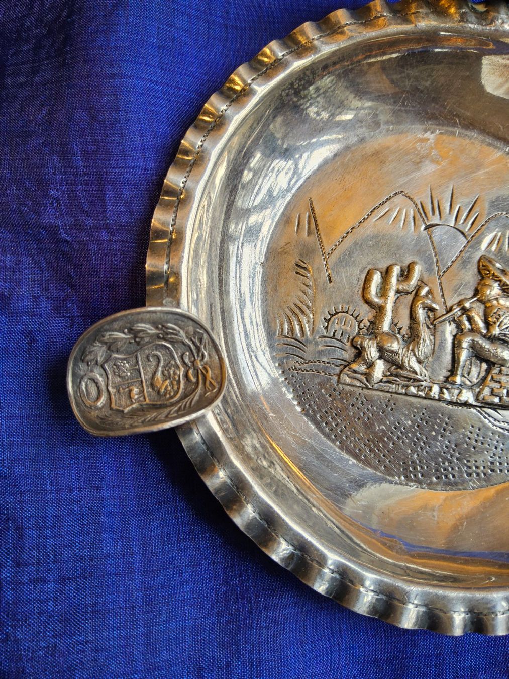 Portacenere: Peru Sterling Silber Ascher mit Lama – Usato da Zürich venduto da SciTec 3