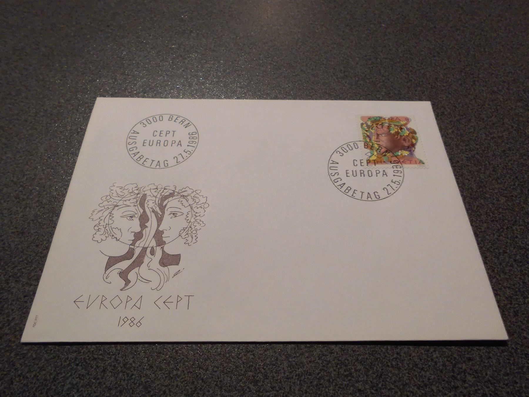 Alle Briefmarken: Briefmarke Europa Cept 1986 / 0.90 – Gebraucht aus Zürich von abraxas1291