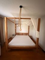 Himmelbett 180x200 Massivholz, Lattenrosten & IKEA Matratze