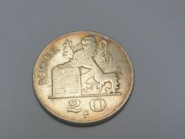 🇧🇪 Belgium 20 Francs 1950  VF+ silver 8g .835