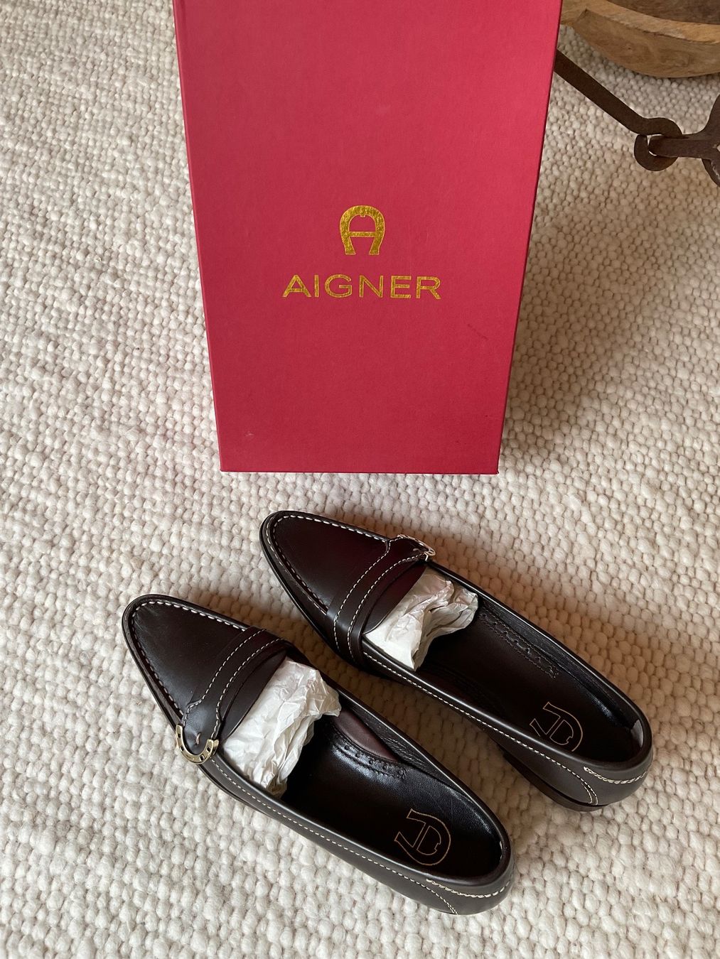 Aigner Damenschuhe: AIGNER LOAFER SLIPPER NP 409,- CHF ECHT LEDER – Neu und originalverpackt aus Scuol von Lotus2020 2