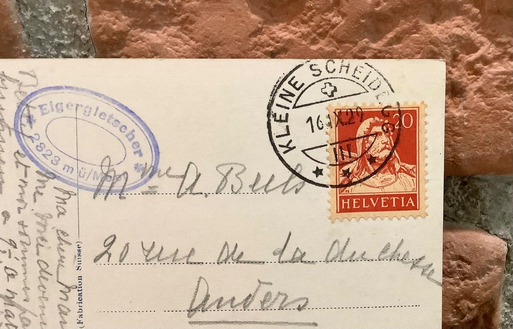 Cartoline postali: 1929 - KLEINE SCHEIDEGG Eiger, Mönch & Jungfrau – Usato da Root venduto da ENGLAND-TREASURES 3