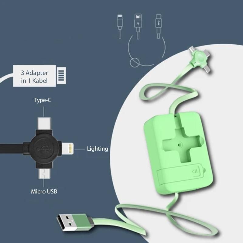 Kabel: Drei in einer Ladekabelrolle USB C, A, L – Neu und originalverpackt aus Winterthur von Pcline1 2