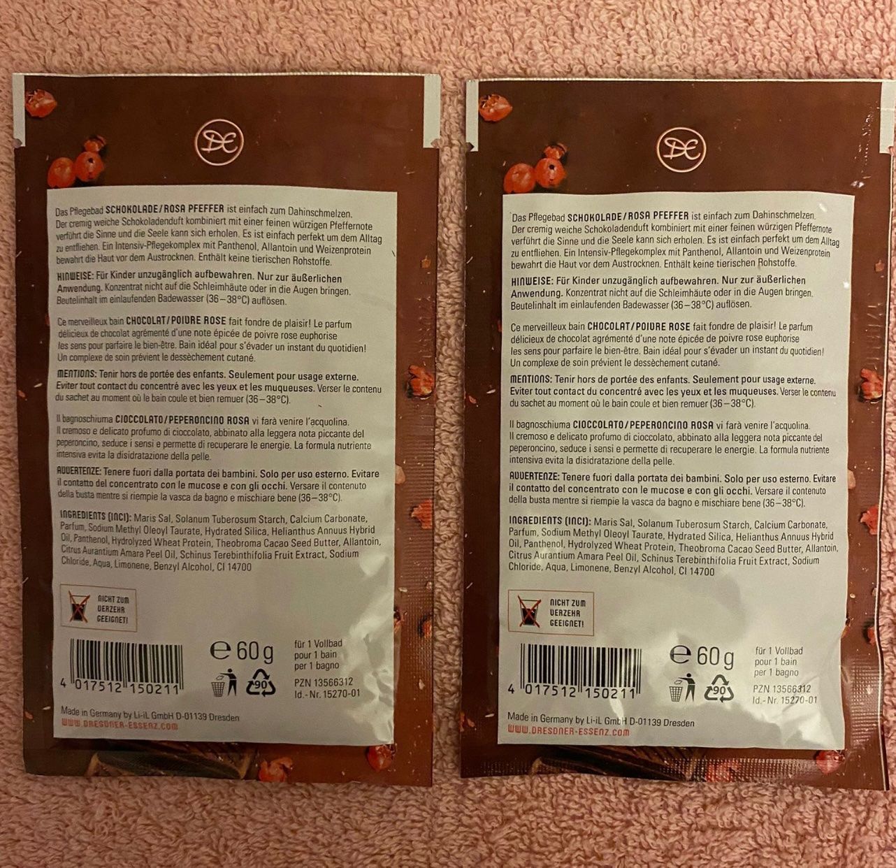 Altro per la cura del corpo: 2 Beutel Dresdner Essenz Schoko/Pfeffer – Nuovo e nell'imballaggio originale da Basel venduto da Seifehuesli 1