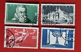 100 J. SCHWEIZER BUNDESSTAAT SATZ 281 SCHÖNE STEMPEL 1948