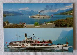 AK Dampfschiff UNTERWALDEN auf dem Vierwaldstättersee