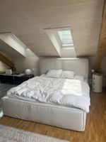 Bett Kinx Stoff Beige (160x200cm)