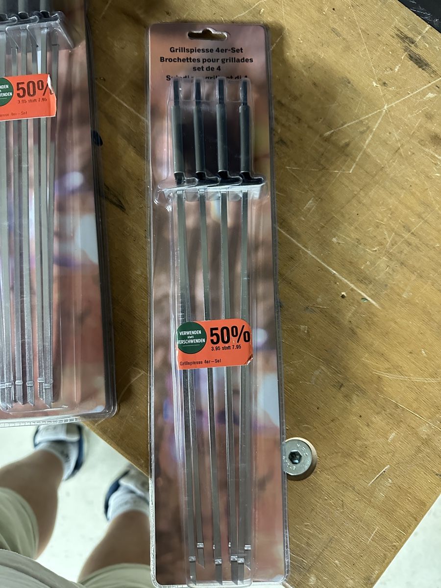 Forchette: Grillspiess-Set 4er, Edelstahl 3 set – Nuovo e nell'imballaggio originale da Lüsslingen venduto da Roadrunner77 1