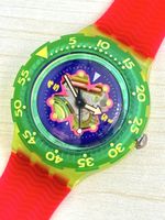 Swatch Armbanduhr Scuba buntes Zifferblatt 