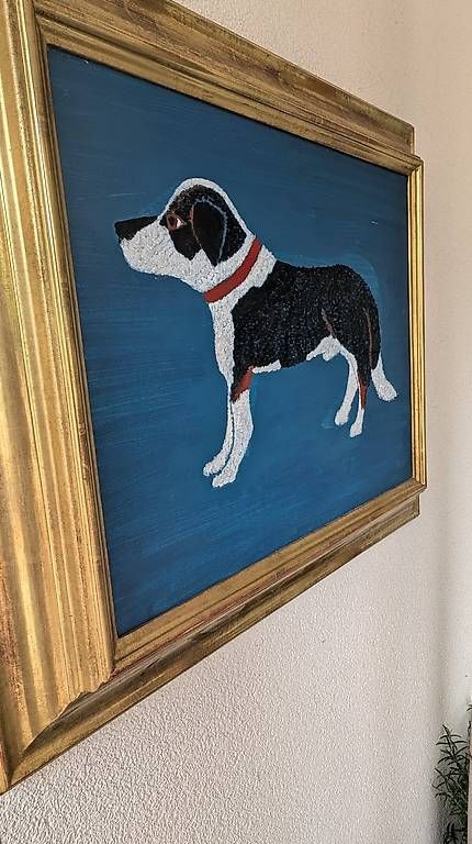Dipinti: Gerahmtes Hundebild, 65 x 55 cm – Usato da Ascona venduto da ArtRomantica 2