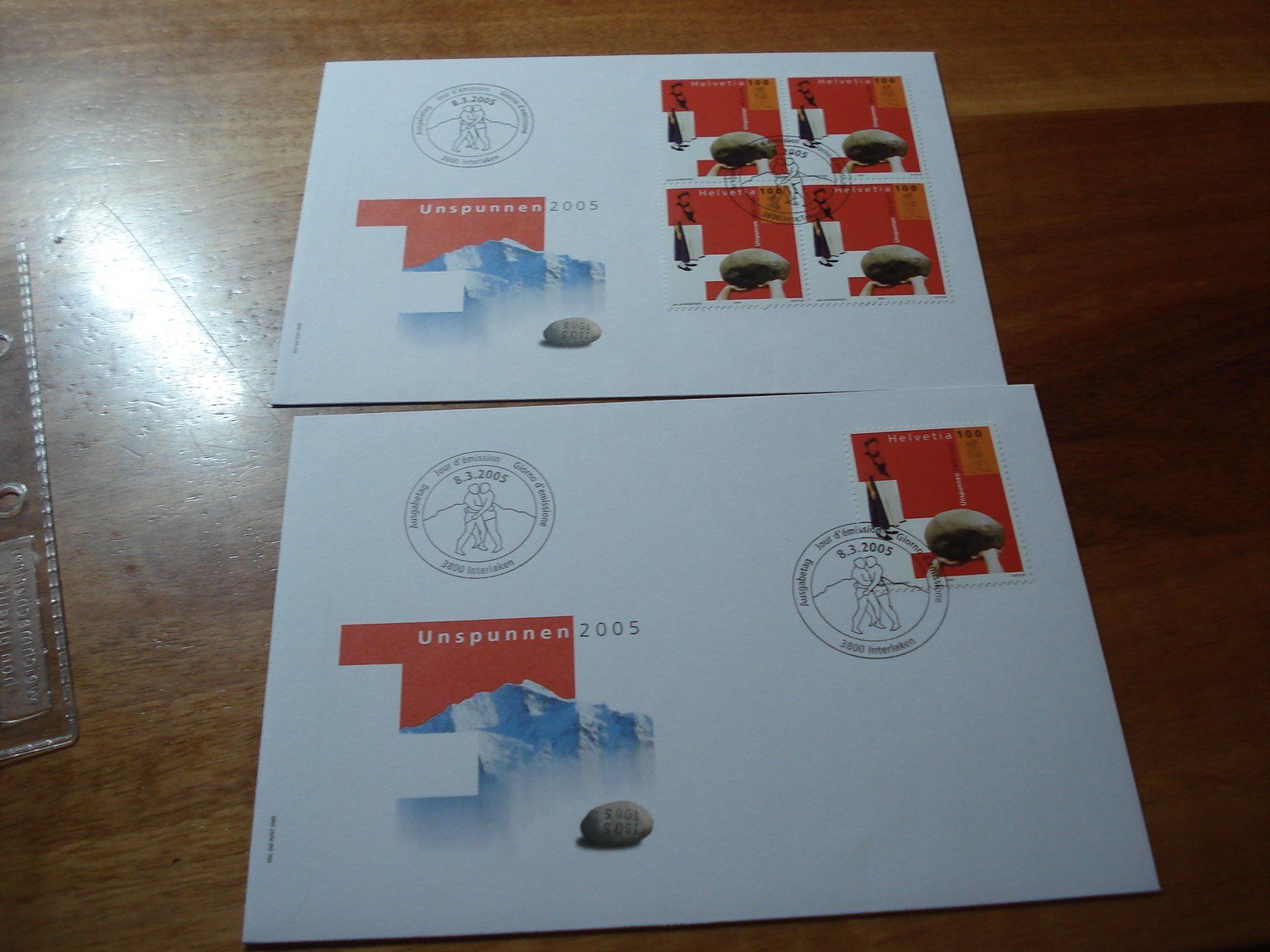 Tous les timbres: Marke Unspunen, 2005, FDC Einzel + 4erblock – D'occasion à Niederwil AG par morostahu 1
