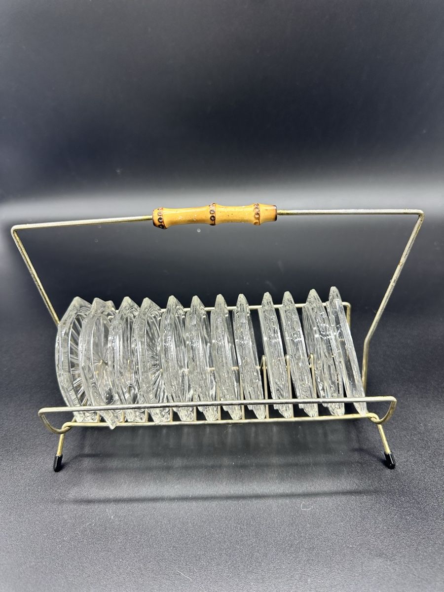 Sottobicchieri: Retro Crystal Coaster Set with Stand – Usato da Villmergen venduto da JacRon 1