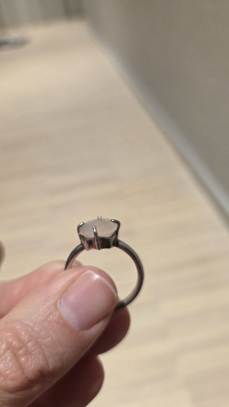 Anelli: Silberring mit Rosenquarz-Stein Gr. 54 – Usato da Berikon venduto da alko93 3