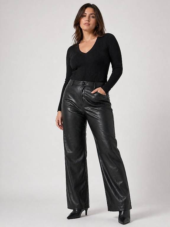 Pantaloni: Pantalone nero simil pelle – Usato da Lugano venduto da mic_zcm7 2
