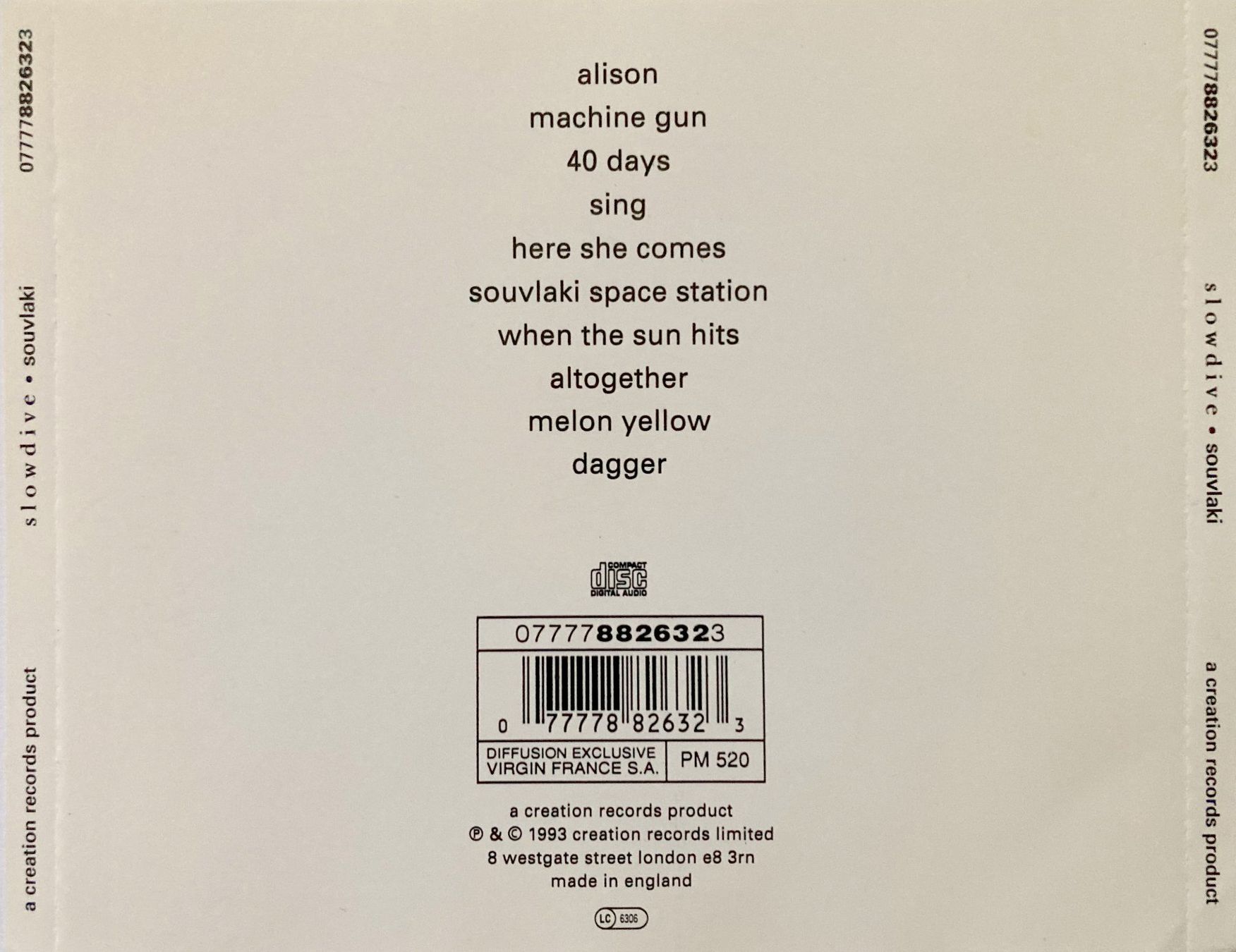CD: SLOWDIVE - SOUVLAKI – Usato da Bottens venduto da hotter-than-hell 1