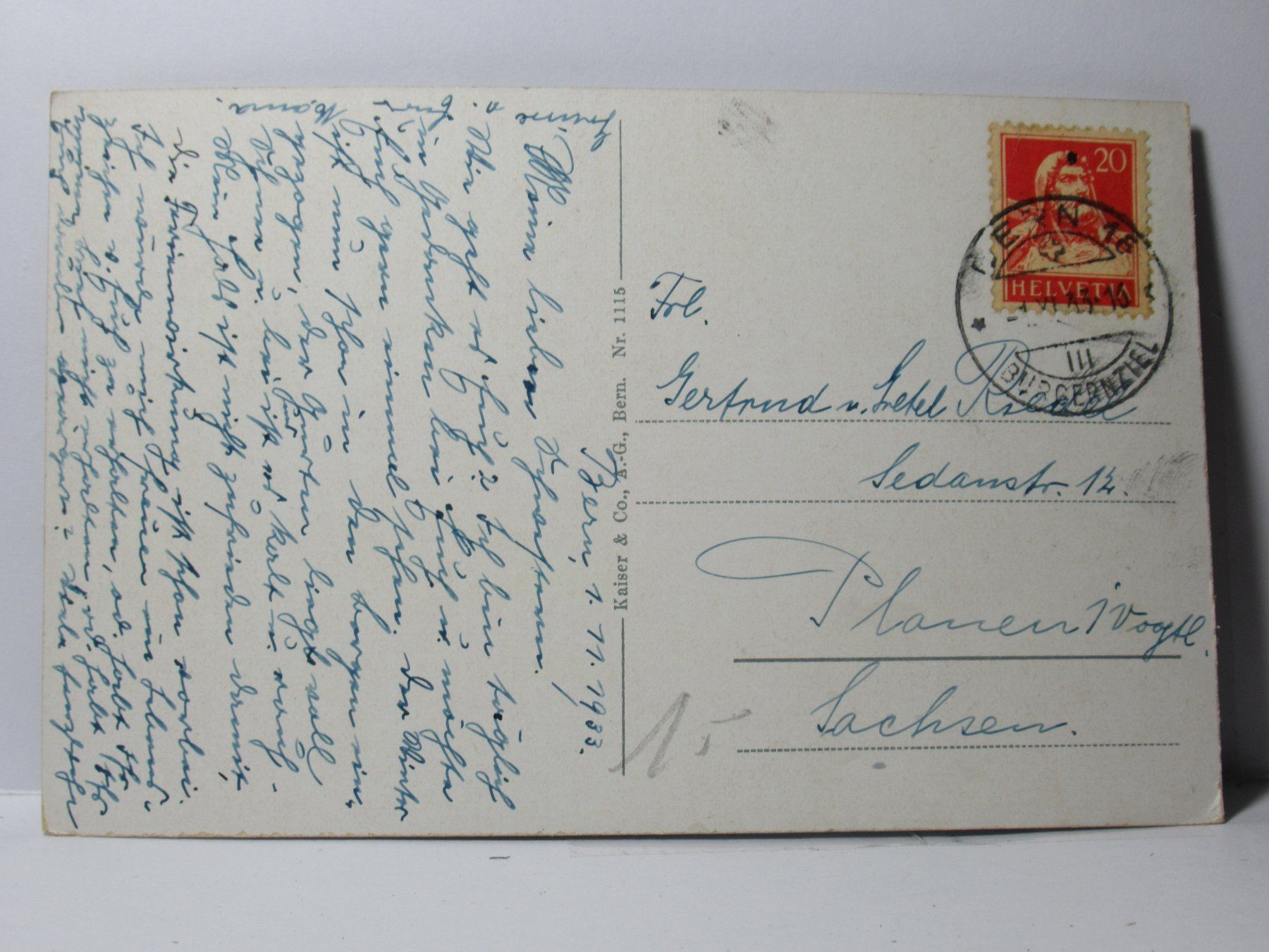Ansichtskarten: Bern , Bundespalast  1933 – Gebraucht aus Grenchen von Bluemchen1900 1