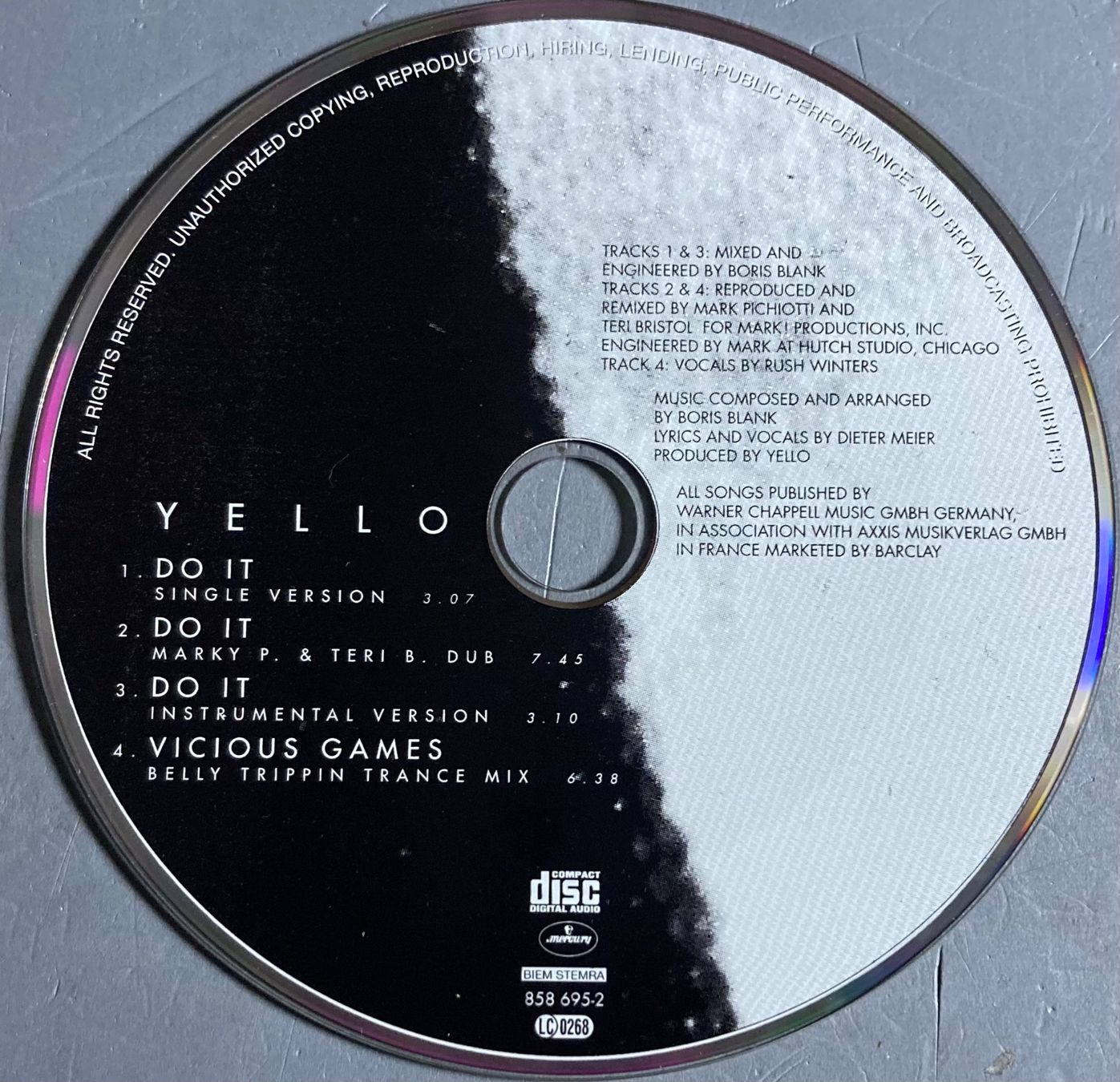 CD: YELLO - DO IT – Usato da Poliez-Pittet venduto da Newtown-Records 1