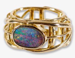 Aussergewöhnlich schöner Opal Ring Gold 18 kt