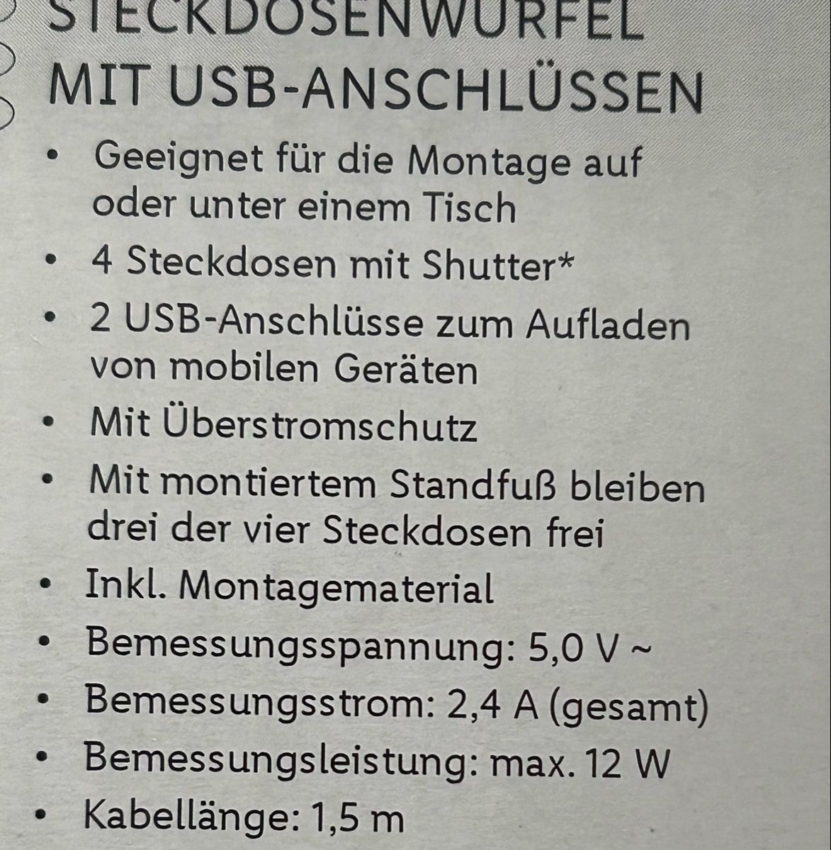 Spine: Steckdosemwürfel mit USB anschlüssen – Nuovo e nell'imballaggio originale da Frauenfeld venduto da berk39 3