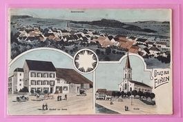 Eiken - Gasthof Sonne - Dorfansicht - Litho - 1910