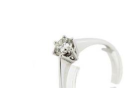 Solitär Brillant Ring ca. 0.4ct VVS/F 18K Weisgold *S280