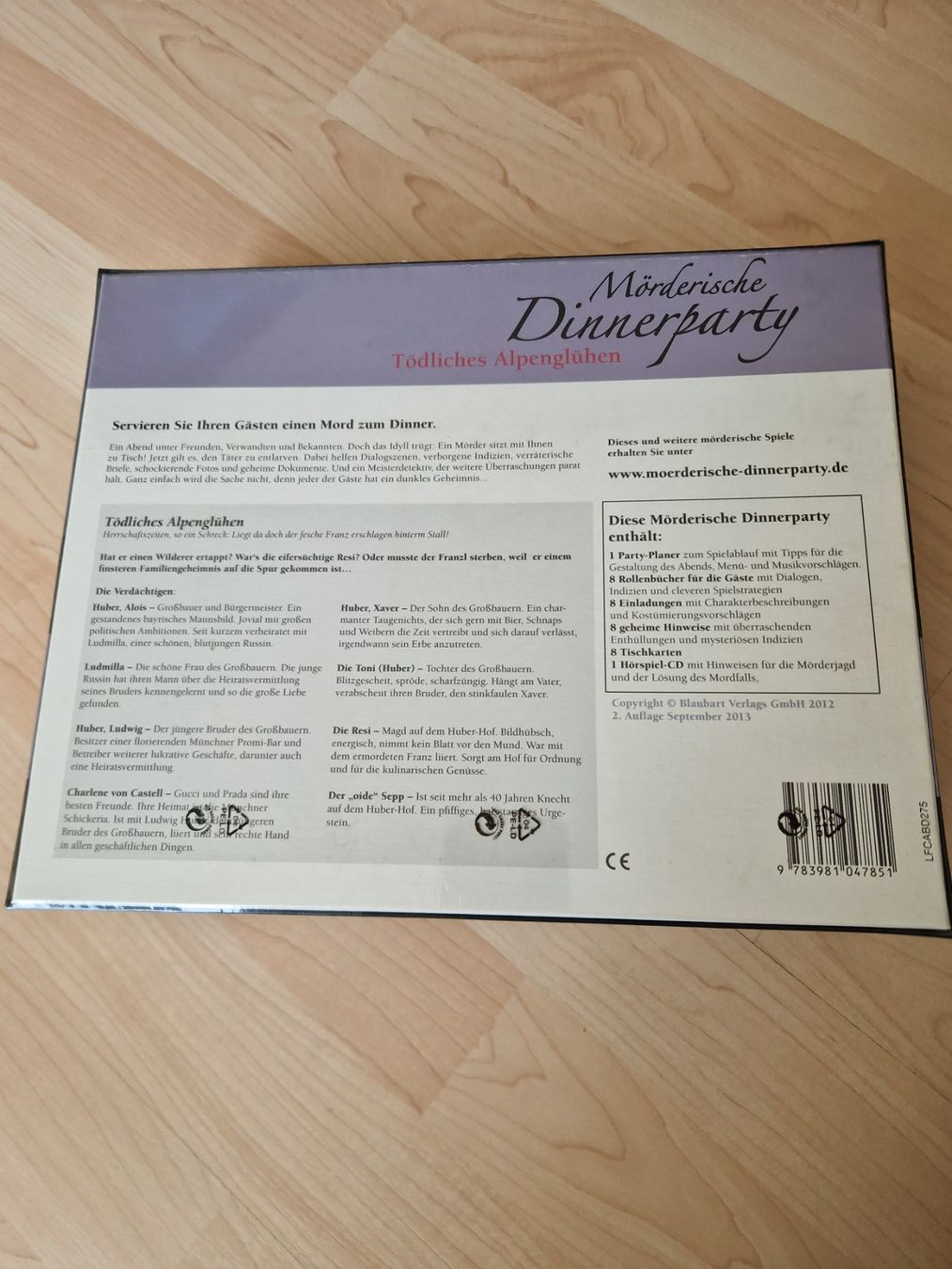 Giochi: Krimidinner Tödliches Alpenglühen – Nuovo e nell'imballaggio originale da Riet (Neftenbach) venduto da honeymoon10 1