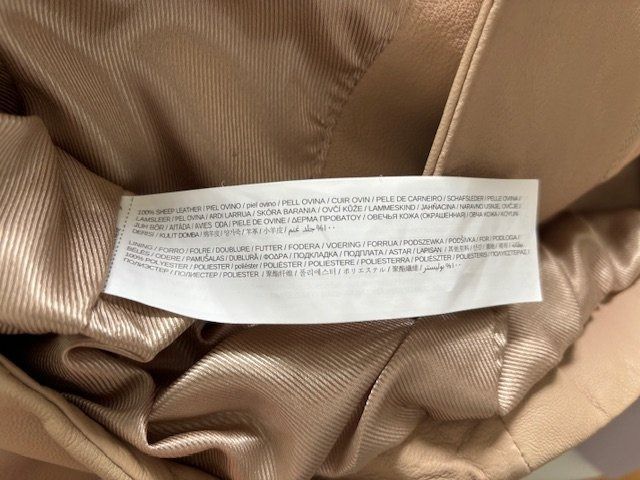 Mango Jacken: Veste en cuir véritable beige, neuve – Neu und originalverpackt aus Biel/Bienne von almercaa 4