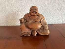 chinesicher Mönch Buddha Holzfigur handgeschnitzt 10cm