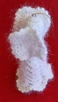 Weihnachtsengel gehäkelt weiss mit Glitzer
