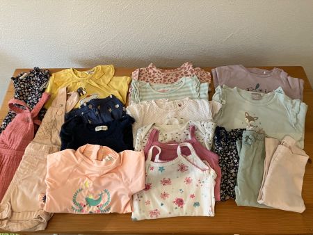 Kleiderset 74/80 Mädchen Sommer (17-teilig)