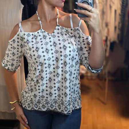 LASCANA Bluse 100% Viskose Neu Gr. L Cold Shoulder