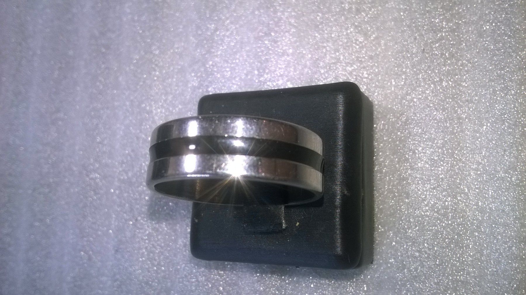 Anelli: RING EDELSTHAL,,,SILBER FARBE MIT SCHWARZ GEMACHT – Nuovo (secondo la descrizione) da Basel venduto da bijoutrie_4 1