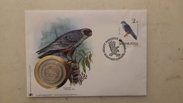 1983 WWF Münzbrief Ungarn Rotfussfalke