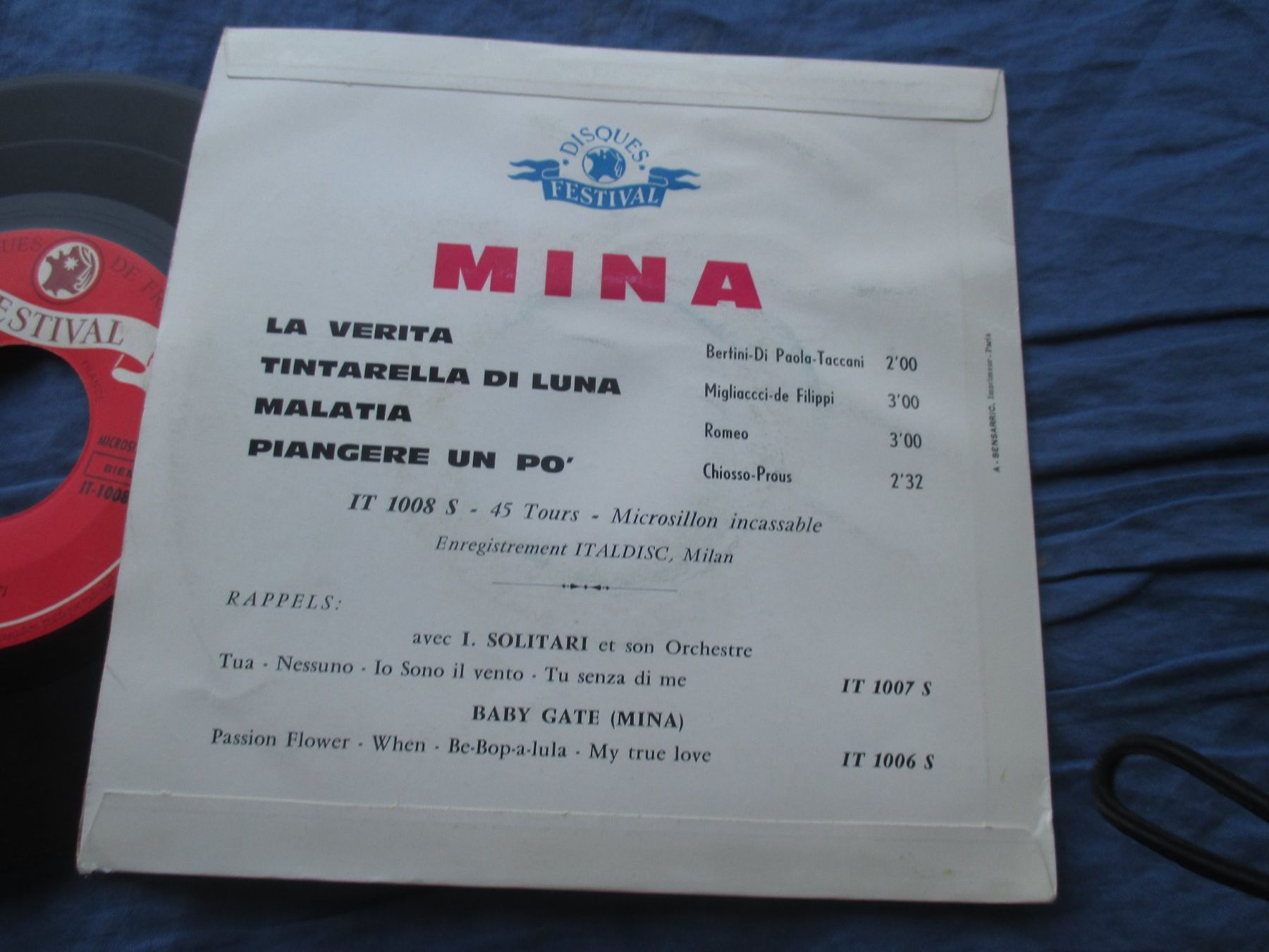 Dischi in vinile: Mina EP La verita – Usato da Colombier NE venduto da Nevenma 1